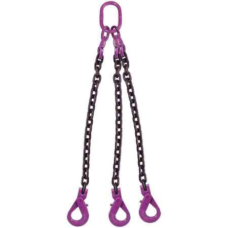 US CARGO CONTROL 1/2" x 3' - 3 Leg Chain Sling w/ Self-Locking Hooks - Grade 100 12G100TOSL-3